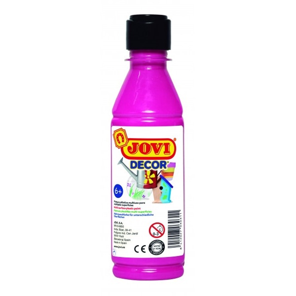Set tempera decorativa, JOVI pentru suprafete multiple, 250 ml, Fuchsia
