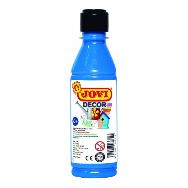 Set tempera decorativa, JOVI pentru suprafete multiple, 250 ml, Albastru deschis
