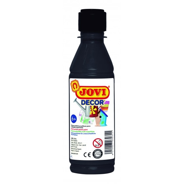 Set tempera decorativa, JOVI pentru suprafete multiple, 250 ml, Negru