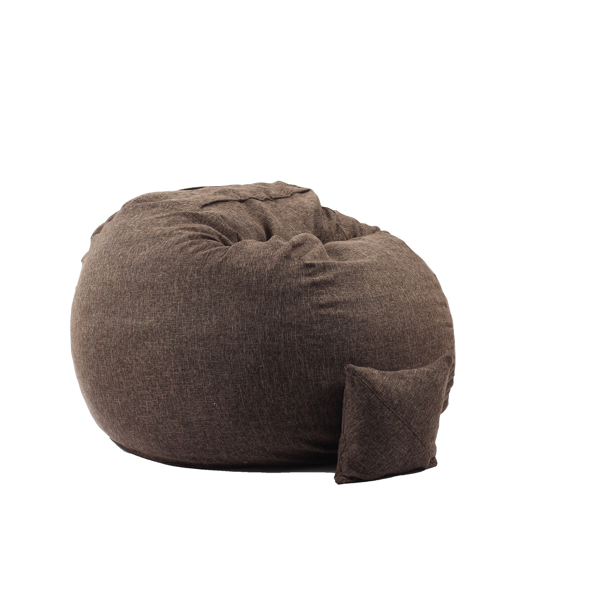 Fotoliu King Size XL cu Perna decorativa, Mocha Latte (Gama Premium Textil) umplut cu fulgi de burete memory mix