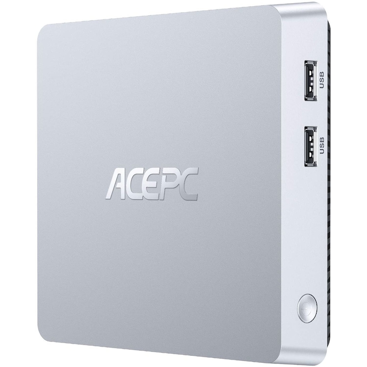 Mini PC Acepc T11 cu procesor Intel Atom X5-Z8350 pana la 2.7 Ghz, 64GB eMMC, 4GB RAM, WiFi, Windows 10 Pro, Silver