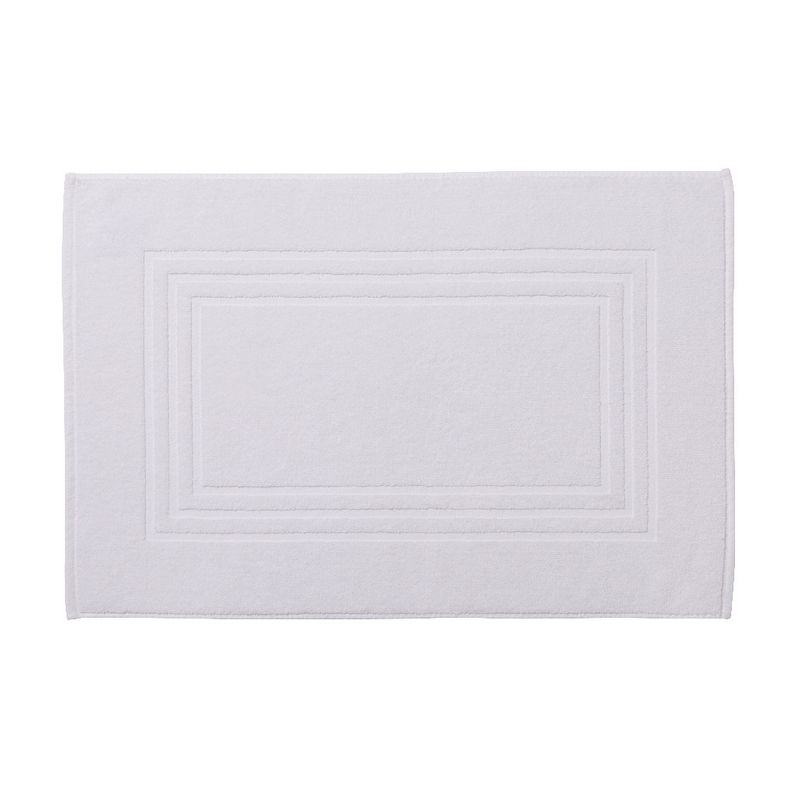 Covoras baie alb cu model in forma de dreptunghi din bumbac, reversibil, 80 x 50 cm, ATS