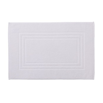 Covoras baie alb cu model in forma de dreptunghi din bumbac, reversibil, 80 x 50 cm, ATS Covoras baie alb cu model in forma de dreptunghi din bumbac, reversibil, 80 x 50 cm, ATS