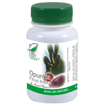 Supliment alimentar Opuntia Ficus Indica, Pro Natura, 60 Capsule Supliment alimentar Opuntia Ficus Indica, Pro Natura, 60 Capsule