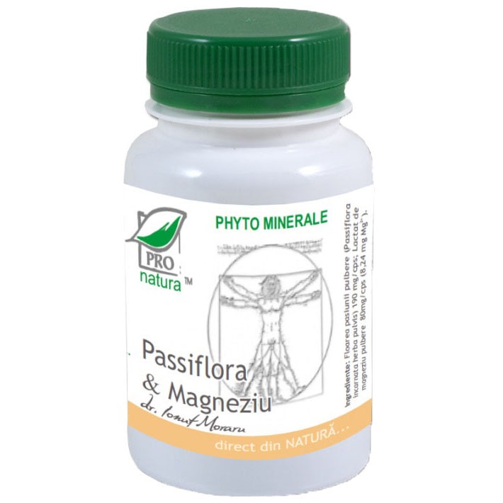 Supliment alimentar Passiflora & Magneziu, Pro Natura, 60 Capsule