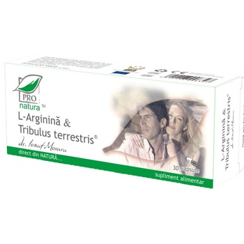 Supliment alimentar L'Arginina & Tribulus Terrestris, Pro Natura, 30 Capsule Supliment alimentar L'Arginina & Tribulus Terrestris, Pro Natura, 30 Capsule