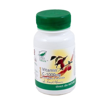 Supliment alimentar Vitamina C - 1000 Grapefruit Cu Maces & Acerola, Pro Natura, 60 Comprimate Supliment alimentar Vitamina C - 1000 Grapefruit Cu Maces & Acerola, Pro Natura, 60 Comprimate