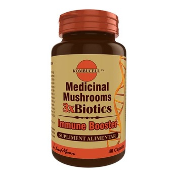 Supliment alimentar Medicinal Mushrooms 3xBiotics, Pro Natura, 40 Capsule Supliment alimentar Medicinal Mushrooms 3xBiotics, Pro Natura, 40 Capsule