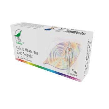 Supliment alimentar Ca Mg Zn Seleniu, Pro Natura, 30 Capsule Supliment alimentar Ca Mg Zn Seleniu, Pro Natura, 30 Capsule