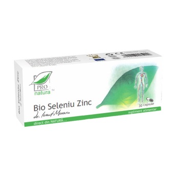 Supliment alimentar Bio Seleniu Zinc, Pro Natura, 30 Capsule Supliment alimentar Bio Seleniu Zinc, Pro Natura, 30 Capsule