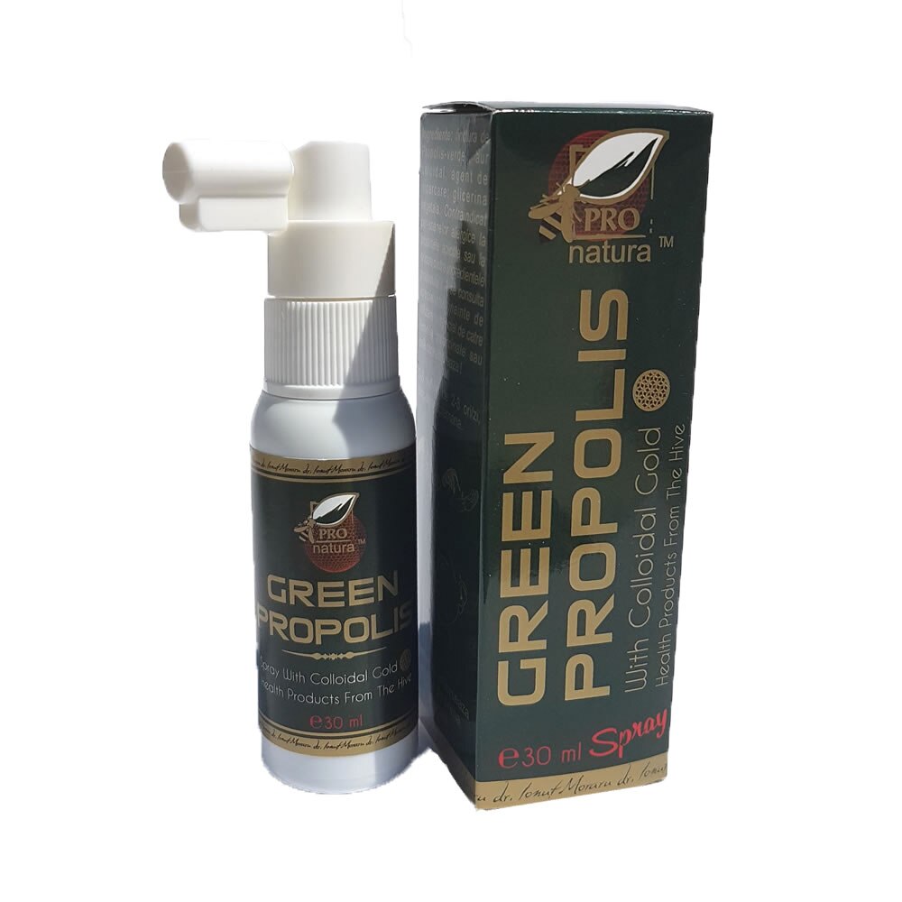 Spray Green Propolis & Aur Coloidal, Pro Natura, 30 ml