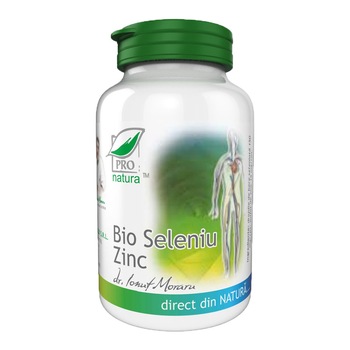 Supliment alimentar Bio Seleniu Zinc, Pro Natura, 60 Capsule Supliment alimentar Bio Seleniu Zinc, Pro Natura, 60 Capsule