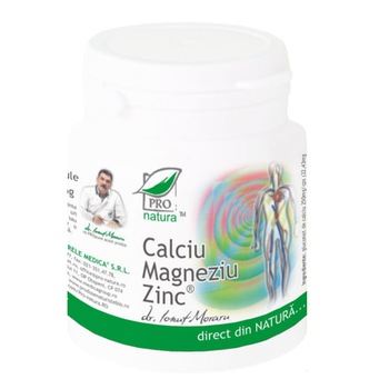 Supliment alimentar Ca Mg Zn, Pro Natura, 150 Capsule Supliment alimentar Ca Mg Zn, Pro Natura, 150 Capsule