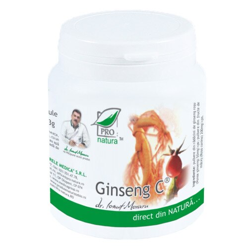 Supliment alimentar Ginseng C, Pro Natura, 200 Capsule