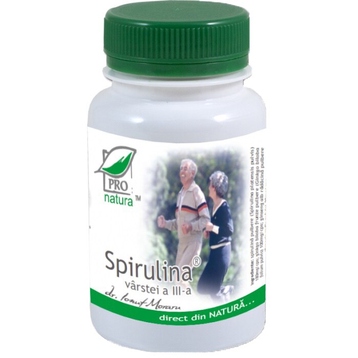Supliment alimentar Spirulina Varsta a III a, Pro Natura, 150 Capsule