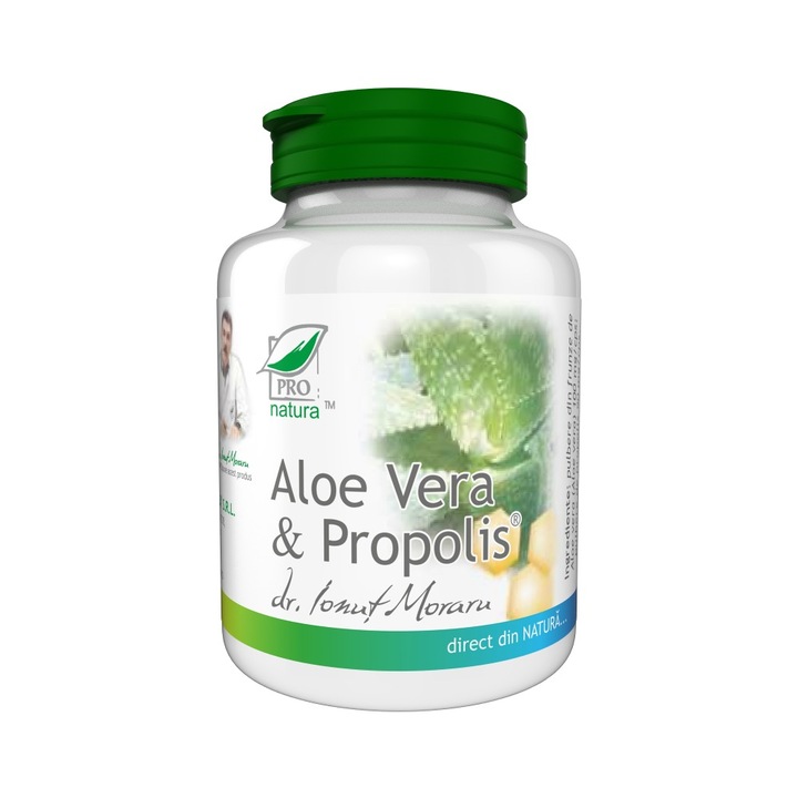 Supliment alimentar Aloe Vera & Propolis, Pro Natura, 200 Capsule