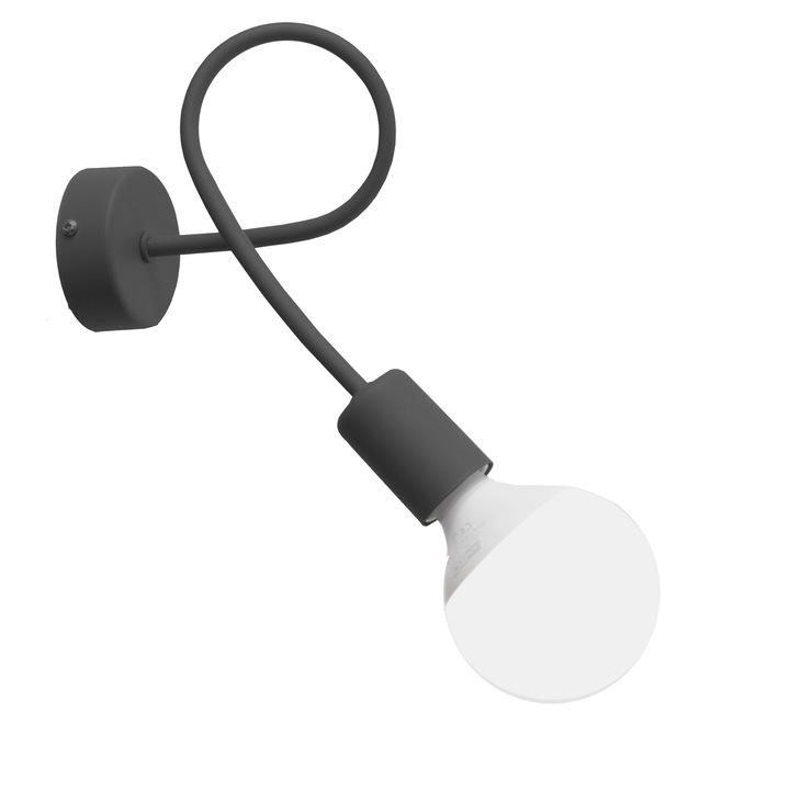 Aplica de perete HELAM, OXFORD, Grafit, 1xE27