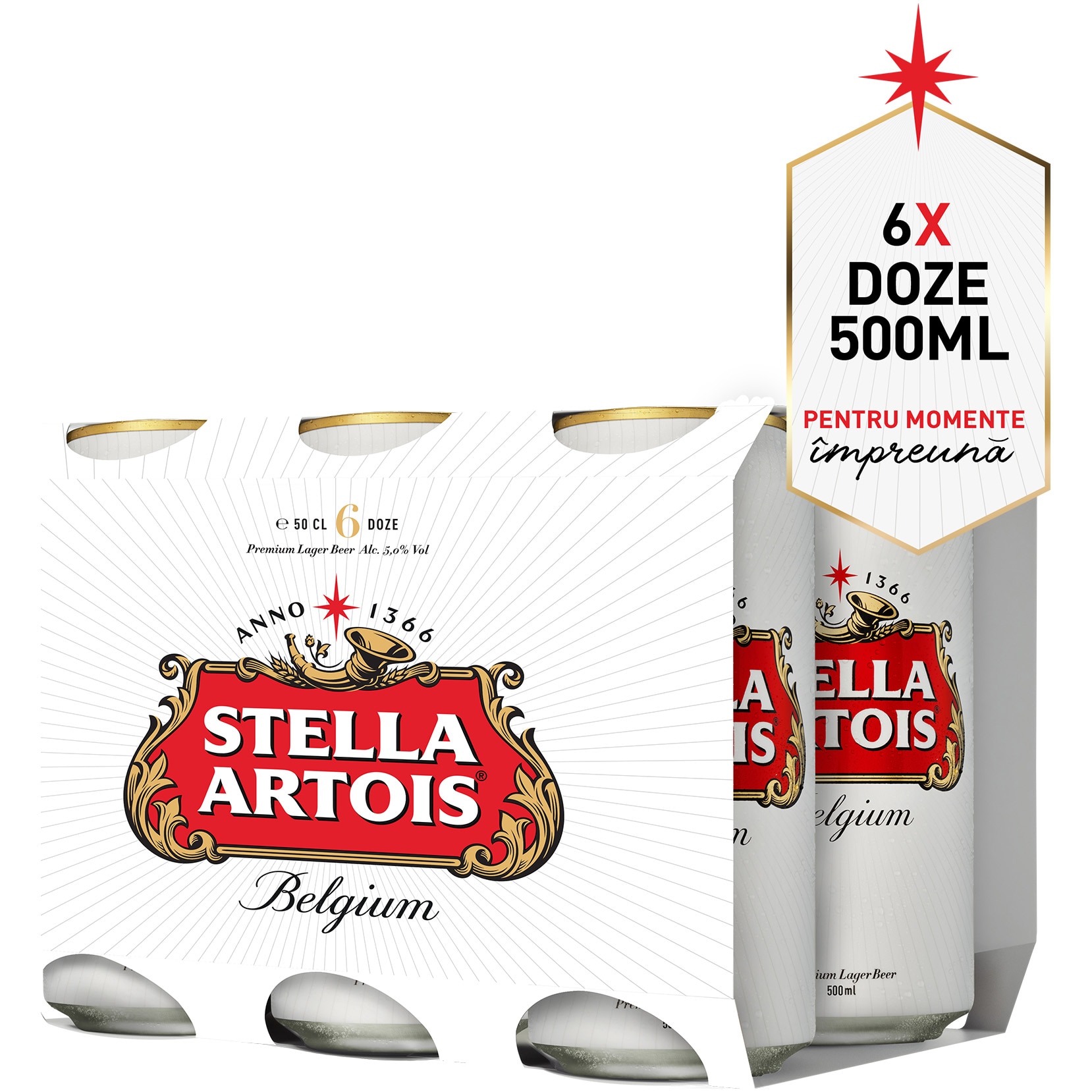 Bere Blonda superioara Stella Artois, Doza, 6 x 0.5l