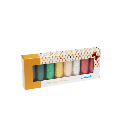 Set ata de brodat, metalica, combinatie 8 culori sezonul Craciunului, Poly Sheen® Mettler