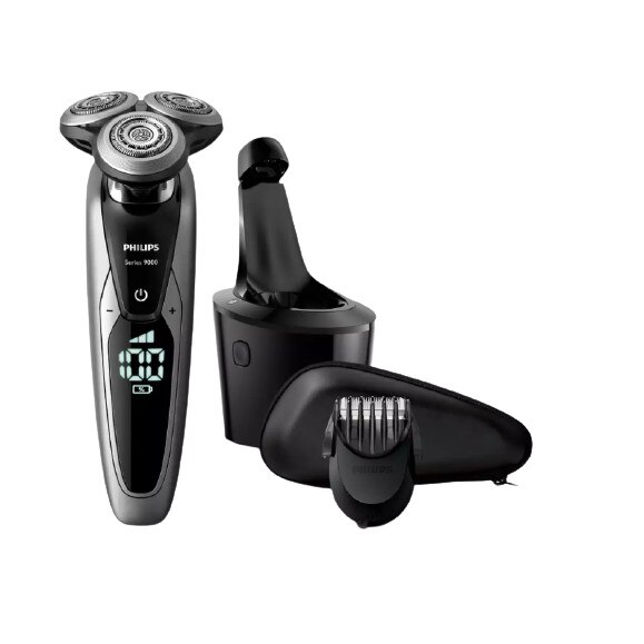 Aparat electric de ras Philips, Sistem SmartClean Plus, Sistem de lame V-Track PRO, Accesoriu SmartClick, ContourDetect, Afisaj LED, Autonomie 60 min, Culoare Crom