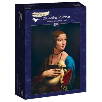 Puzzle Bluebird - Leonardo Da Vinci, Lady with an ermine 1489, 1000 piese Puzzle Bluebird - Leonardo Da Vinci, Lady with an ermine 1489, 1000 piese