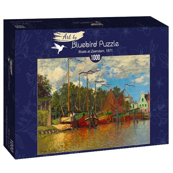 Puzzle Bluebird - Claude Monet, Boats at Zaandam 1871, 1000 piese