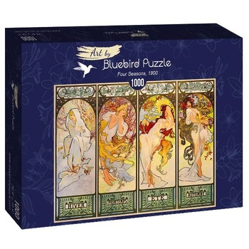 Puzzle Bluebird - Alfons Mucha, Four Seasons 1900, 1000 piese Puzzle Bluebird - Alfons Mucha, Four Seasons 1900, 1000 piese