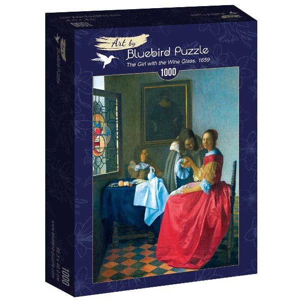 Puzzle Bluebird - Johannes Vermeer, The girl with the wine glass 1659, 1000 piese
