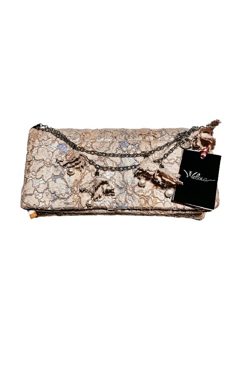 Geanta Dama, Welika, Clutch, Cu Perle Naturale, Handmade, Multicolor