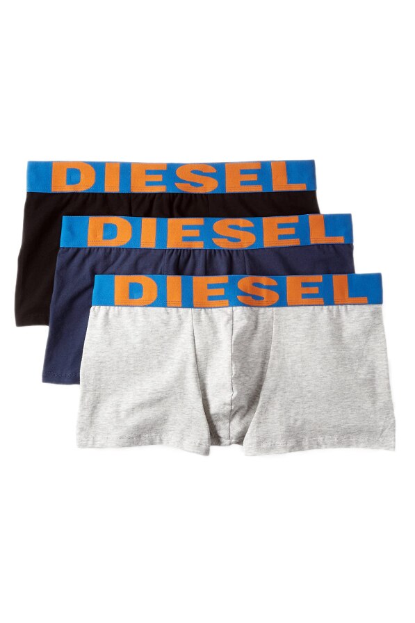 Set 3 perechi boxeri, Diesel, Gri / Albastru / Negru