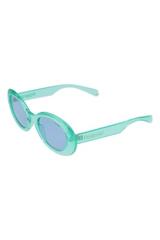Polaroid, Ochelari de soare ovali polarizati cu logo, Verde menta, 52-22-145 Standard Polaroid, Ochelari de soare ovali polarizati cu logo, Verde menta, 52-22-145 Standard