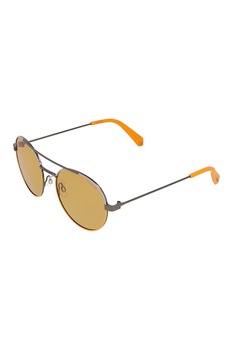 Polaroid, Ochelari de soare aviator unisex cu lentile polarizate, Argintiu/Oranj, 55-19-145 Standard Polaroid, Ochelari de soare aviator unisex cu lentile polarizate, Argintiu/Oranj, 55-19-145 Standard
