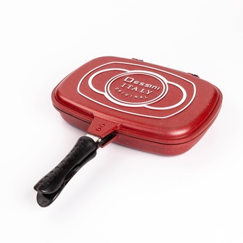 Tigaie dubla grill Premium cooking , 36 cm , dessini italy , Rosu Tigaie dubla grill Premium cooking , 36 cm , dessini italy , Rosu