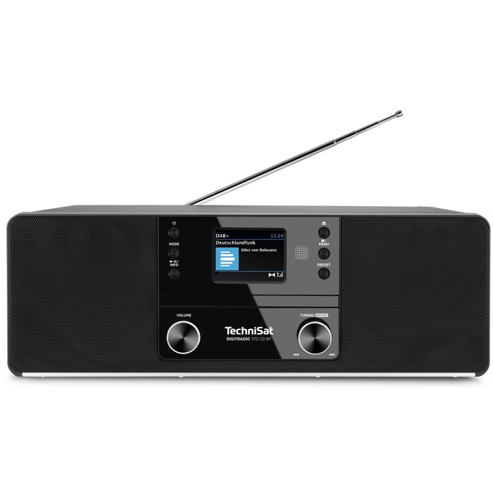 TechniSat Rádiós DIGITRADIO 370 CD IR, DAB+, FM, CD-meghajtó, USB, távirányító, 10 W, fekete