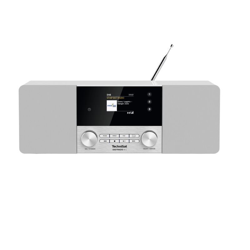 Radio cu ceas, TechniSat, DIGITRADIO 4 C, DAB + si FM, Bluetooth, 10W, Gri