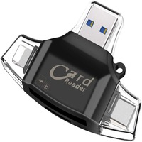 card reader 4 in 1 multi device sd microsd conectare usb 30 micro usb usb type-c si iphone lightning negru imagen 30_0_
0