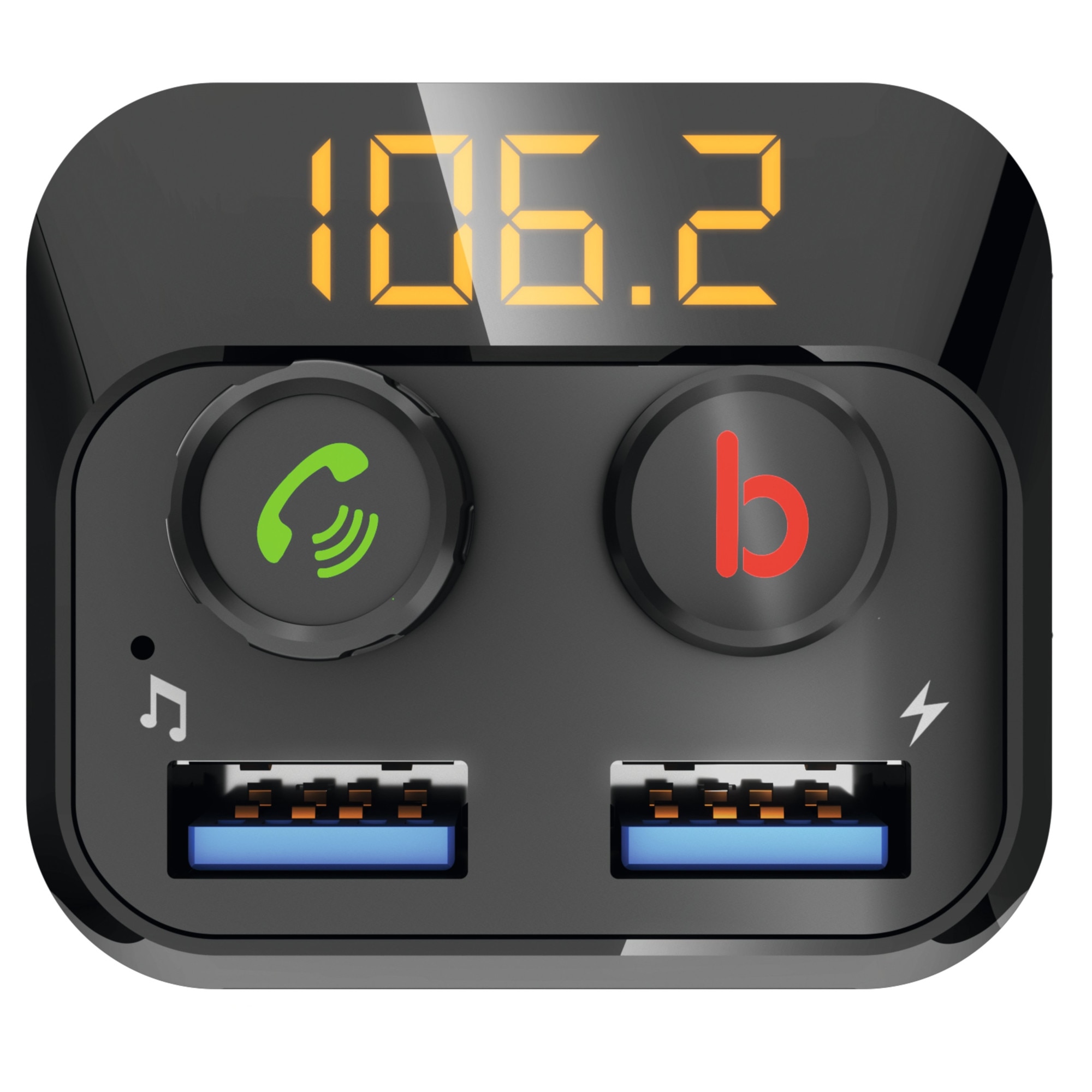 Transmitator auto FM, Technisat, DIGICAR 2 BT, Wireless, Bluetooth, USB, Cititor MicroSD, Negru