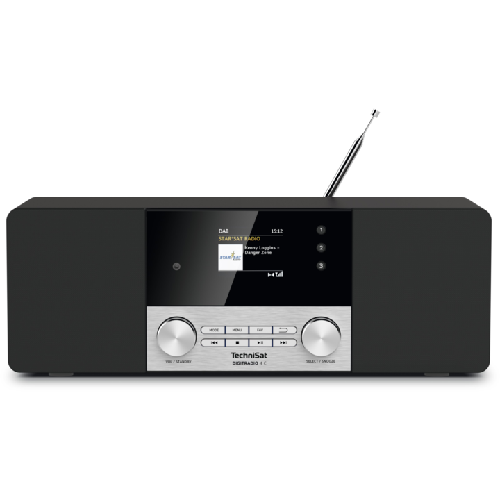 Радио часовник, TechniSat, DIGITRADIO 4 C, DAB + и FM, Bluetooth, 10 W, Черен