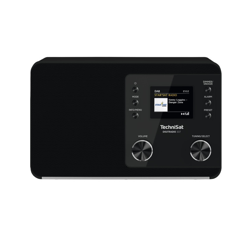 Radio cu ceas, Technisat, DIGITRADIO 307 NEW, DAB + si FM radio, AUX, Audio jack, 5 W, Negru