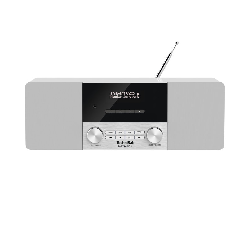 Radio cu ceas, TechniSat, DIGITRADIO 4, DAB + si FM, Bluetooth,10 W, Alb