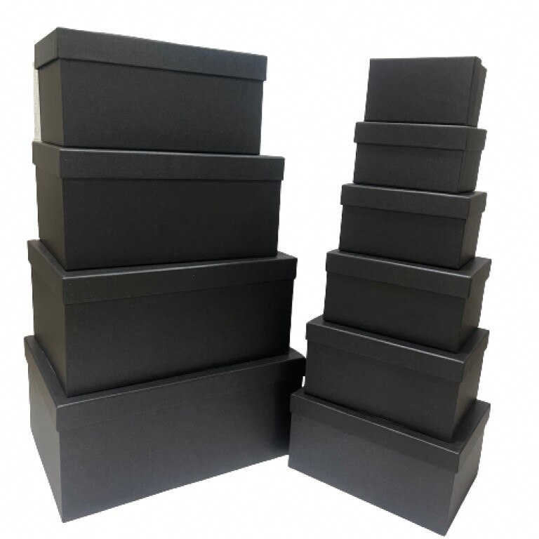 Set 10 cutii dreptunghiulare,negru 2375 g