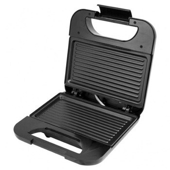 Sandwich maker Rohnson, 750 W, placi neaderente tip grill 21.5 x 12.5 cm, indicator LED incalzire, argintiu/negru Sandwich maker Rohnson, 750 W, placi neaderente tip grill 21.5 x 12.5 cm, indicator LED incalzire, argintiu/negru
