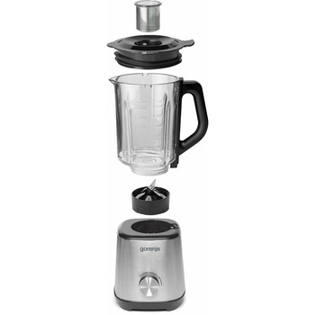Blender GORENJE B1000GE, 1.5l, 1000W, 2 trepte viteza, Argintiu-Negru Blender GORENJE B1000GE, 1.5l, 1000W, 2 trepte viteza, Argintiu-Negru