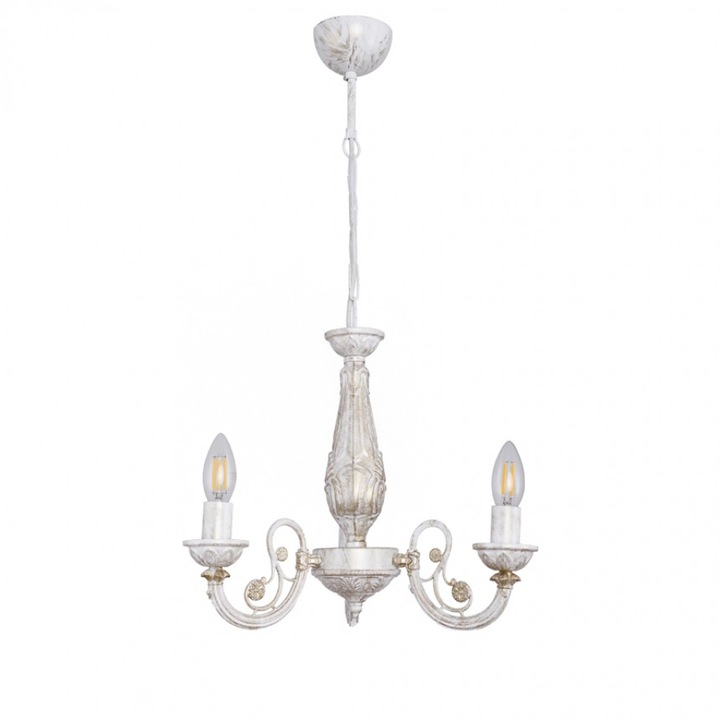 Candelabru, Lightex, Model LORA, 3xE14, Alb