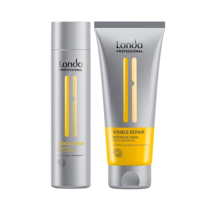 Pachet pentru par deteriorat, Londa Professional, Sampon Visible Repair 250ml +Tratament Visible Repair 200ml