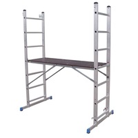scara si schela aluminiu cu platforma 2 x 7 trepte inaltime de lucru 3 - 4 m rezistenta 150 kg imagen 13_0_
0