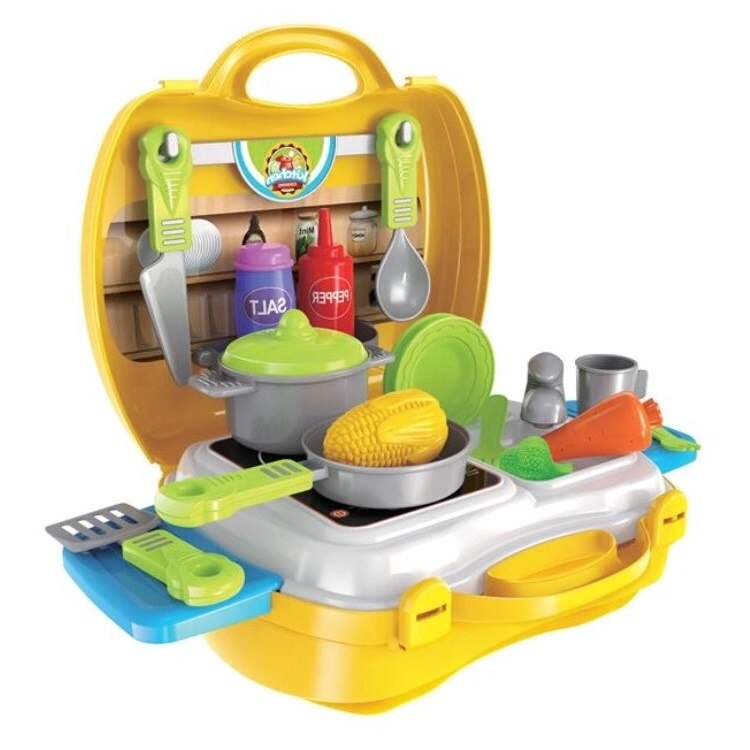 Bucatarie completa pentru copii, Kitchen Cooking, 21 accesorii, 24 x 10 x 23 cm, 3+