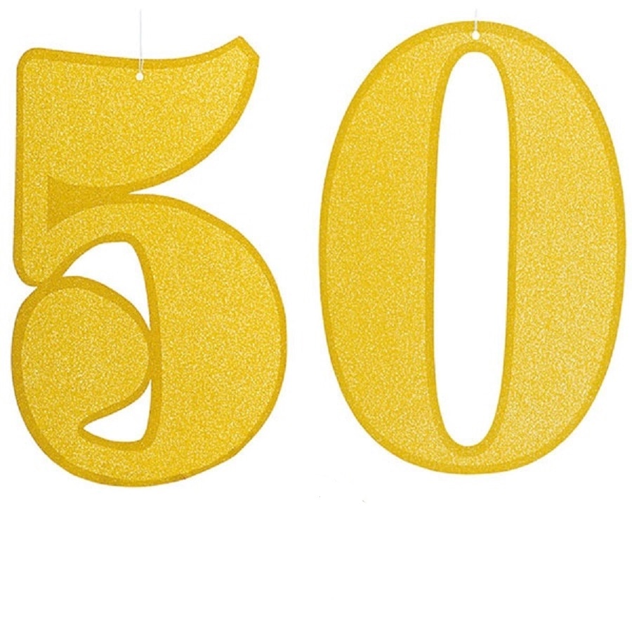 Decoratiune hartie 50 ani cu sclipici, Radar 50108