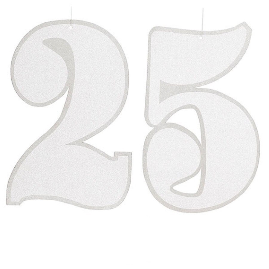 Decoratiune hartie 25 ani cu sclipici, Radar 50107