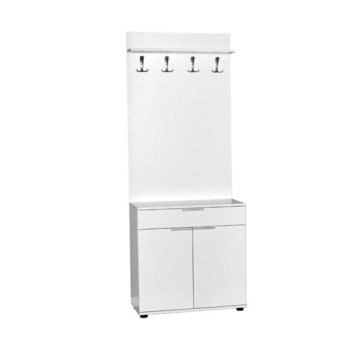 Cuier Adore Porto, usa, sertar, Alb, 73x187x36 cm Cuier Adore Porto, usa, sertar, Alb, 73x187x36 cm